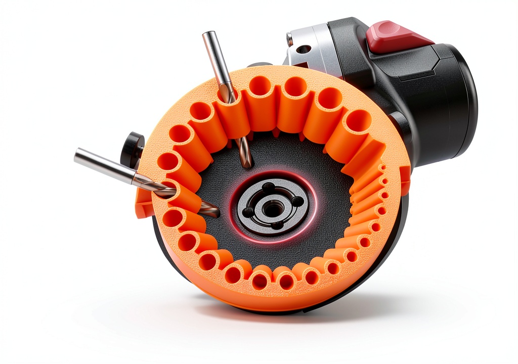 ASUSARA Drill Bit Sharpener attached to an angle grinder