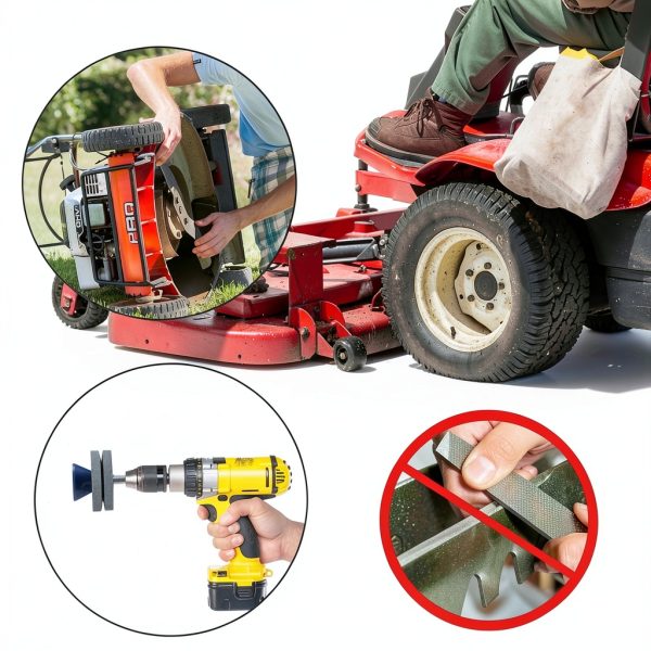 LAVIZO Lawn Mower Blade Sharpener Corundum 3 Pack Easy Use-6
