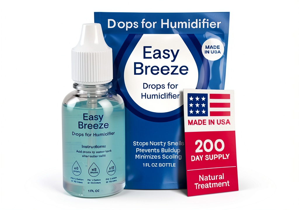 'Berkland Humidifier Cleaner Drops bottle on a humidifier'