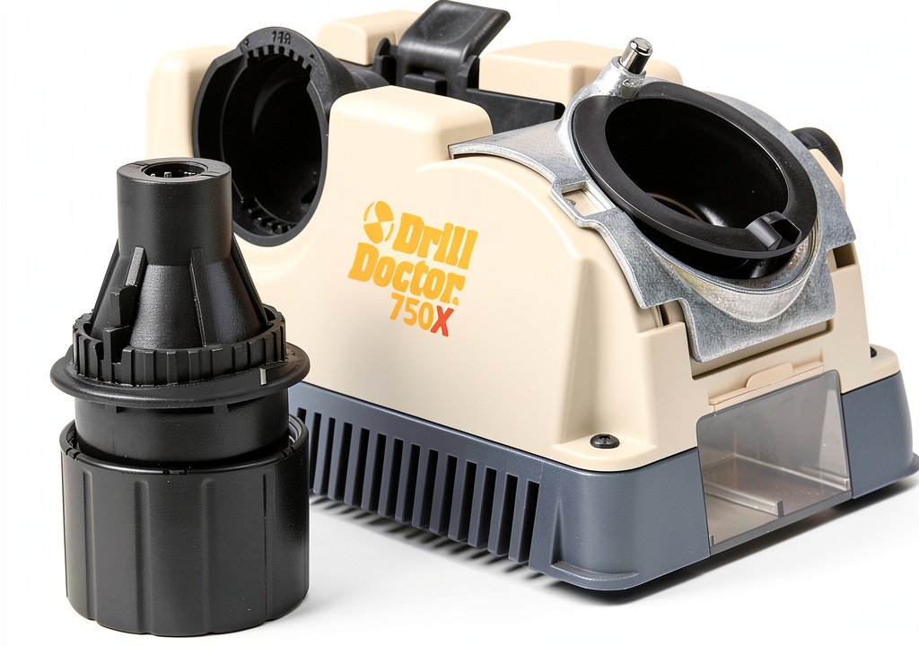 Drill Doctor sharpener in a workshop setting