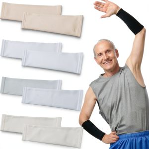 Eurzom 4 Pairs Skin Protection Sleeve for Arm Breathable Forearm Protector Arm Sleeve for Gardener Working Sport (9 Inch Long)-0