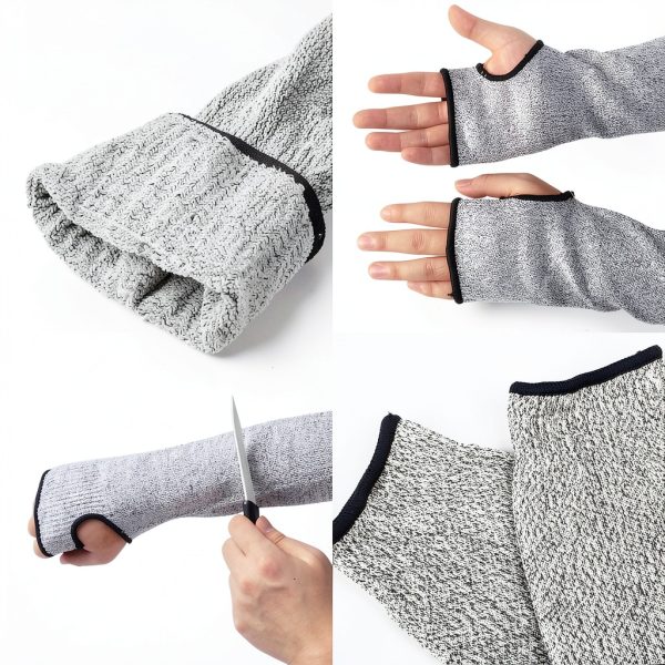 Cut Resistant Farmers Sleeves with Thumb Hole Protectors for Thin Skin-1