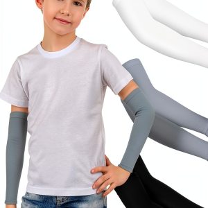 Kids Arm Sleeves Vin Beauty UV Protection Compression Cooling - 3 Pack-0