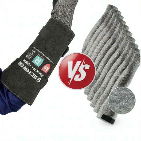 ANSI A9 Cut & Level 5 Puncture Resistant Arm Sleeves PM915 Black 8in-1