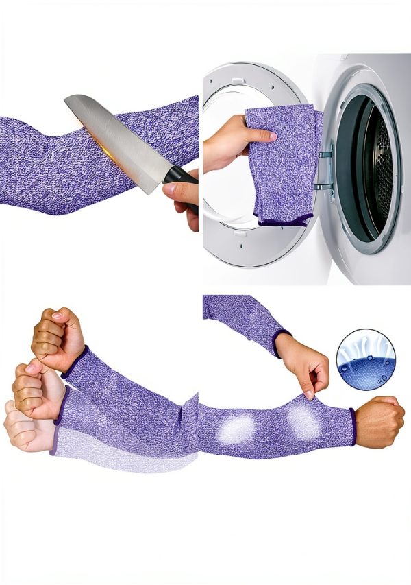 Neer 3 Pairs Cut Resistant Arm Sleeves Level 5 Arm Guard Protectors for Welding Gardening Kitchen Thin Skin Bruising Forearm-6
