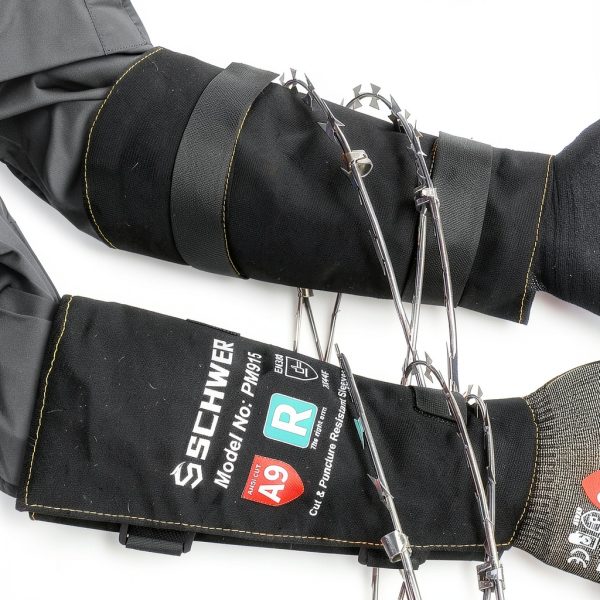ANSI A9 Cut & Level 5 Puncture Resistant Arm Sleeves PM915 Black 8in-0