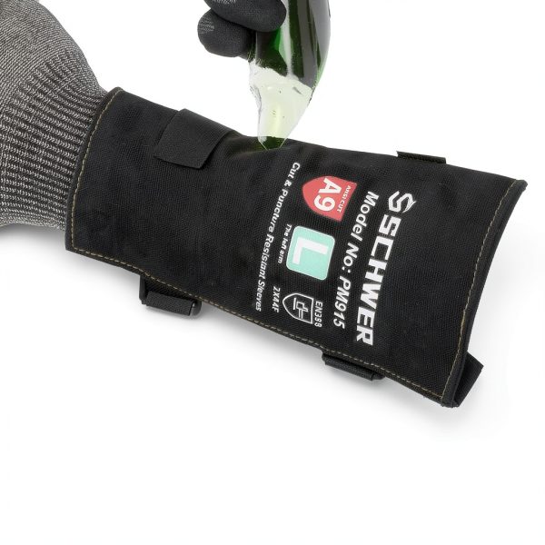 ANSI A9 Cut & Level 5 Puncture Resistant Arm Sleeves PM915 Black 8in-3