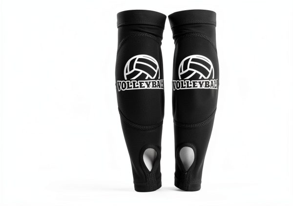Volleyball Arm Sleeves Passing Hitting Forearm Sleeves with Protection Foam Pads and Thumb Hole,Padded Volleyball Sleeves for Kids Youth Girls 1 Pair Black-1