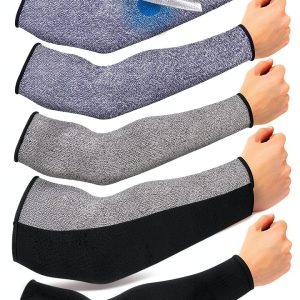 Neer 3 Pairs Cut Resistant Arm Sleeves Level 5 Arm Guard Protectors for Welding Gardening Kitchen Thin Skin Bruising Forearm-0