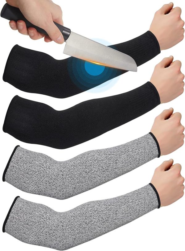 Arm Sleeves Geyoga Cut‑Resistant Sleeves Large Black/Gray HPPE-0