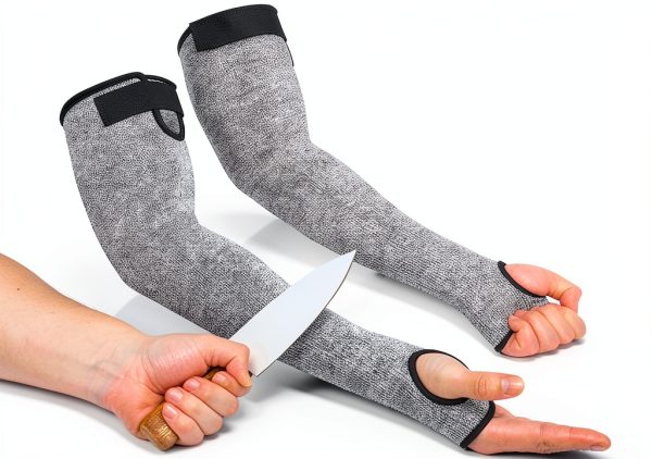 Cut Resistant Farmers Sleeves with Thumb Hole Protectors for Thin Skin-0